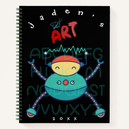 Schattige jongens aangepaste robot kleurboek schet notitieboek (Voorkant)