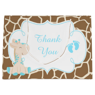 Schattige Jongens Giraffen Baby Shower Bedankt Groot Cadeauzakje