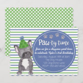 Schattige Jongens Hond Puppy Verjaardag Uitnodigin Kaart (Voorkant / Achterkant)