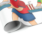 Schattige jongens met voedselbakjes cadeaupapier (Rol Hoek)