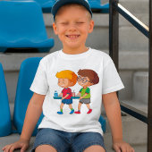 Schattige jongens met voedselbakjes t-shirt