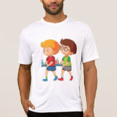 Schattige jongens met voedselbakjes t-shirt (Voorkant)