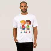 Schattige jongens met voedselbakjes t-shirt (Voorkant volledig)