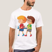 Schattige jongens met voedselbakjes t-shirt (Voorkant)