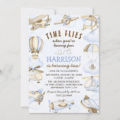 Schattige Jongen's Vliegtuig Thema 2e Verjaardagsf Kaart (Voorkant)