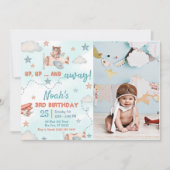 Schattige Jongen's Vliegtuig Thema 3e Verjaardagsf Kaart (Voorkant)