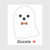 Schattige jongensgeest met plooiboe Halloween-stic Sticker (Vel)