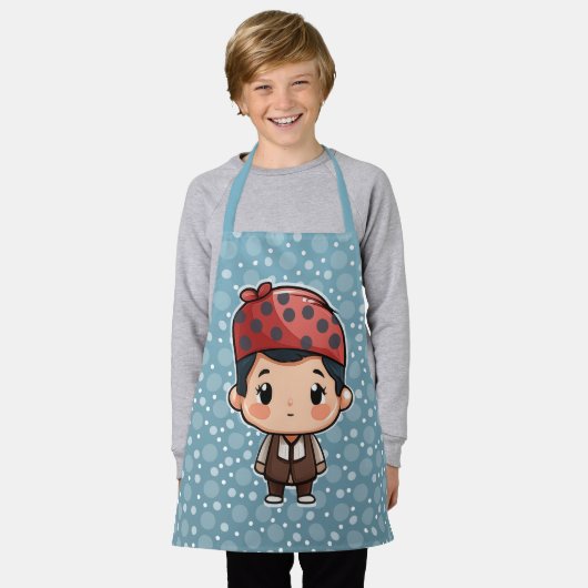 Schattige jongetje schort (Gedragen)