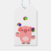Schattige jongleren Cartoon varken geschenk Label Cadeaulabel (Voorkant)
