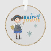 Schattige Joods koppel Happy Chanoeka Ornament (achterkant)
