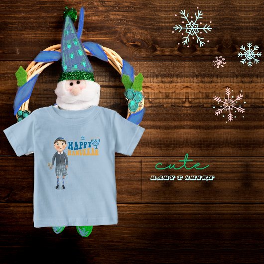 Schattige joodse jongen Prettig Chanoeka