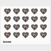SCHATTIGE JOY HEART SEAL modern roos gouden folie  Hart Sticker (Vel)