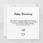 Schattige Jubileum Kaart | Voor partner, man, vrou (Achterkant)