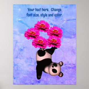 Schattige Juggling Panda Beer Voeg je eigen tekst  Poster