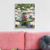 Schattige juli egel met robijnen hart canvas afdruk (Insitu (Woonkamer))