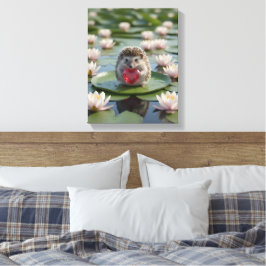 Schattige juli egel met robijnen hart canvas afdruk