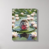 Schattige juli egel met robijnen hart canvas afdruk (Voorkant)