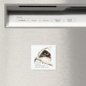 Schattige Junco vogel, Schrift, Matt 11:28, Rust Magneet (Insitu (Vaatwasser))