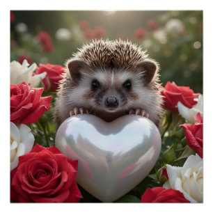 Schattige June Egel met Parel Hart Perfect Poster