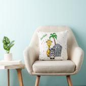 Schattige jungle dieren kussen (Stoel)