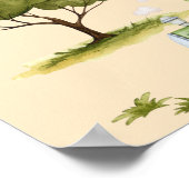 Schattige jungle dieren poster (Hoek)