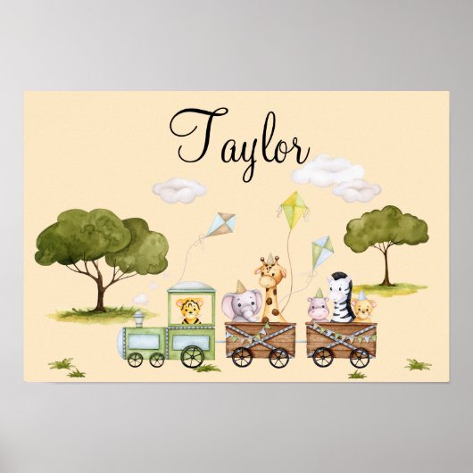 Schattige jungle dieren poster (Voorkant)