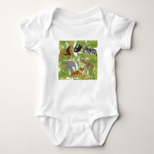 Schattige Jungle Dieren Safari Jongen   Meisje Romper