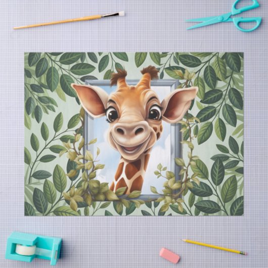 Schattige Jungle-giraffe kinderen uniseks Tissuepapier (Craft)
