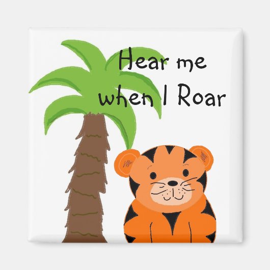 Schattige jungle tijger gebrul magneet (Voorkant)