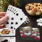 Schattige Juni Egel met Parel Hart Pokerkaarten (Insitu)