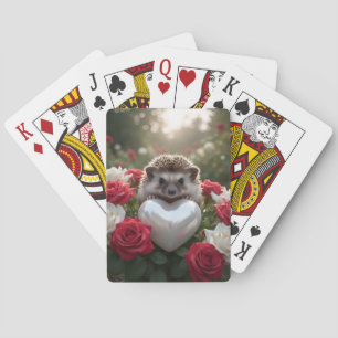 Schattige Juni Egel met Parel Hart Pokerkaarten