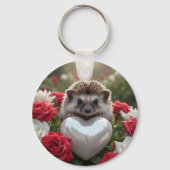 Schattige Juni Egel met Parel Hart Sleutelhanger (Achterkant)