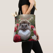 Schattige Juni Egel met Parel Hart Tote Bag (Dichtbij)