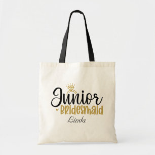 schattige Junior Bruidsmeisje voeg naam Huwelijk Tote Bag