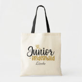 schattige Junior Bruidsmeisje voeg naam toe Trouwe Tote Bag (Voorkant)