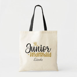 schattige Junior Bruidsmeisje voeg naam toe Trouwe Tote Bag
