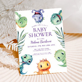 Schattige Jurassic Dinosaurs Baby shower Kaart