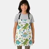 Schattige Jurassic T Rex Kinder naam Dinosaur Schort (Insitu)