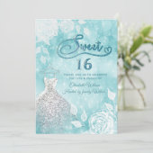 Schattige jurk bokeh witte rozen zoet zestien kaart (Staand voorkant)