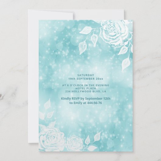 Schattige jurk bokeh witte rozen zoet zestien kaart (Achterkant)