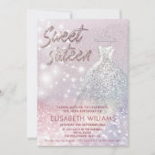 Schattige jurk met mousserende glittery ombre kaart (Voorkant)