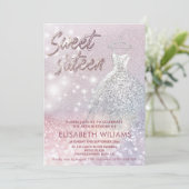 Schattige jurk met mousserende glittery ombre kaart (Staand voorkant)