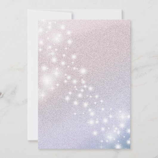 Schattige jurk met mousserende glittery ombre kaart (Achterkant)