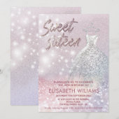 Schattige jurk met mousserende glittery ombre kaart (Voorkant / Achterkant)