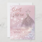 Schattige jurk met mousserende glittery ombre kaart (Voorkant)