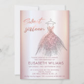 Schattige jurk roos goud glittery ombre i kaart (Voorkant)