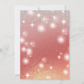 Schattige jurk roos goud glittery ombre kaart (Achterkant)