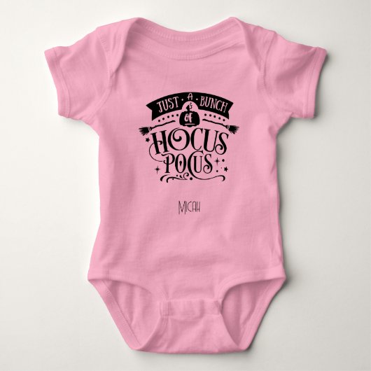 Schattige "Just a Bunch of Hocus Pocus" Naam Romper (Voorkant)