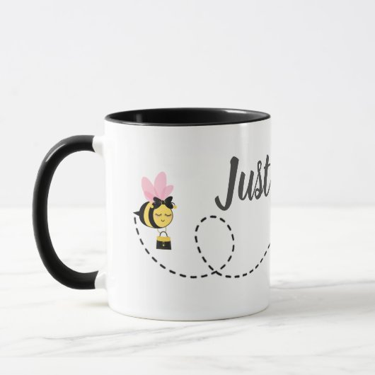Schattige Just Bee Custom Zwart Wit Mok (Links)
