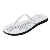 Schattige Just Married Heart zwart script Teenslippers (Schuin)